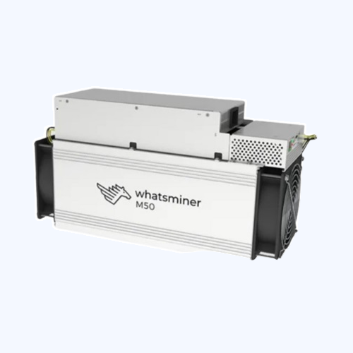 Whatminer M50 mining device on a white background